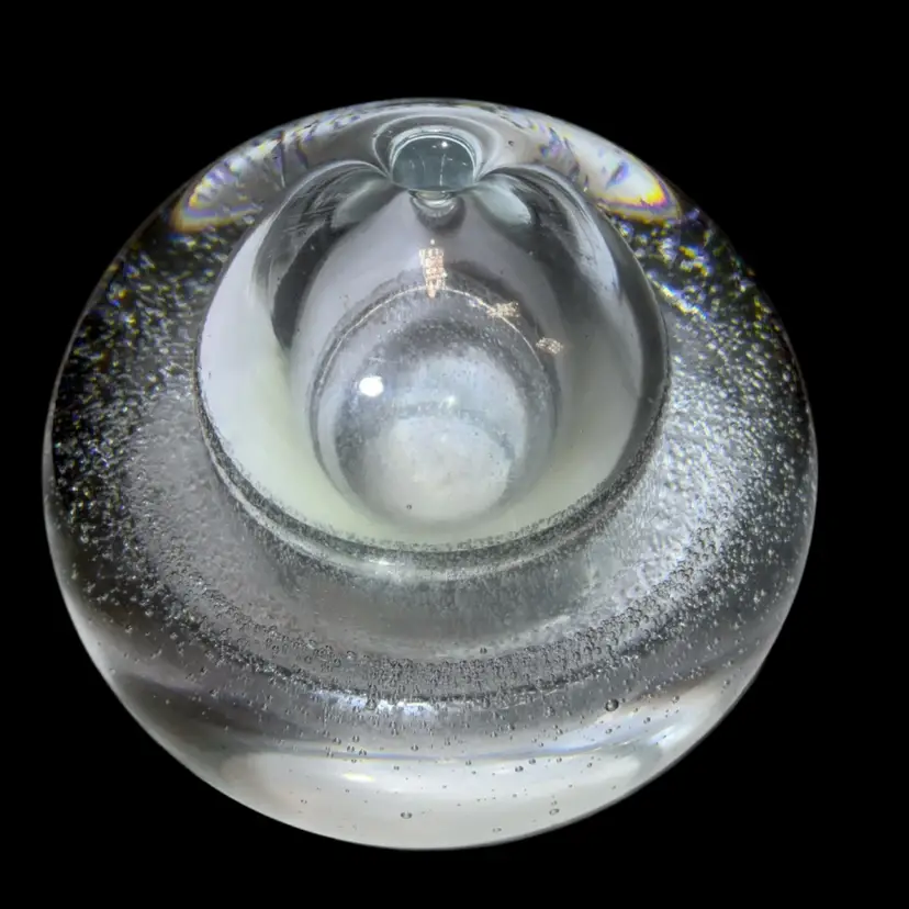 Large VTG Handblown Polish Art Glass Bubble Sphere.