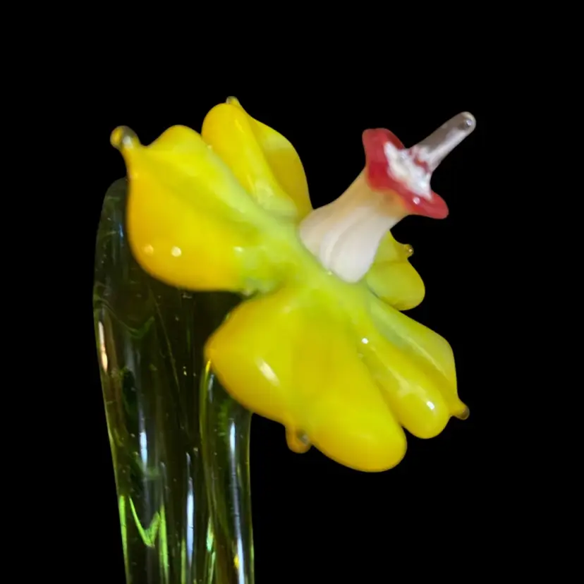 #12- Just In From Ukraine 9 Inch Hand Blown Glass Flowers As Pictured