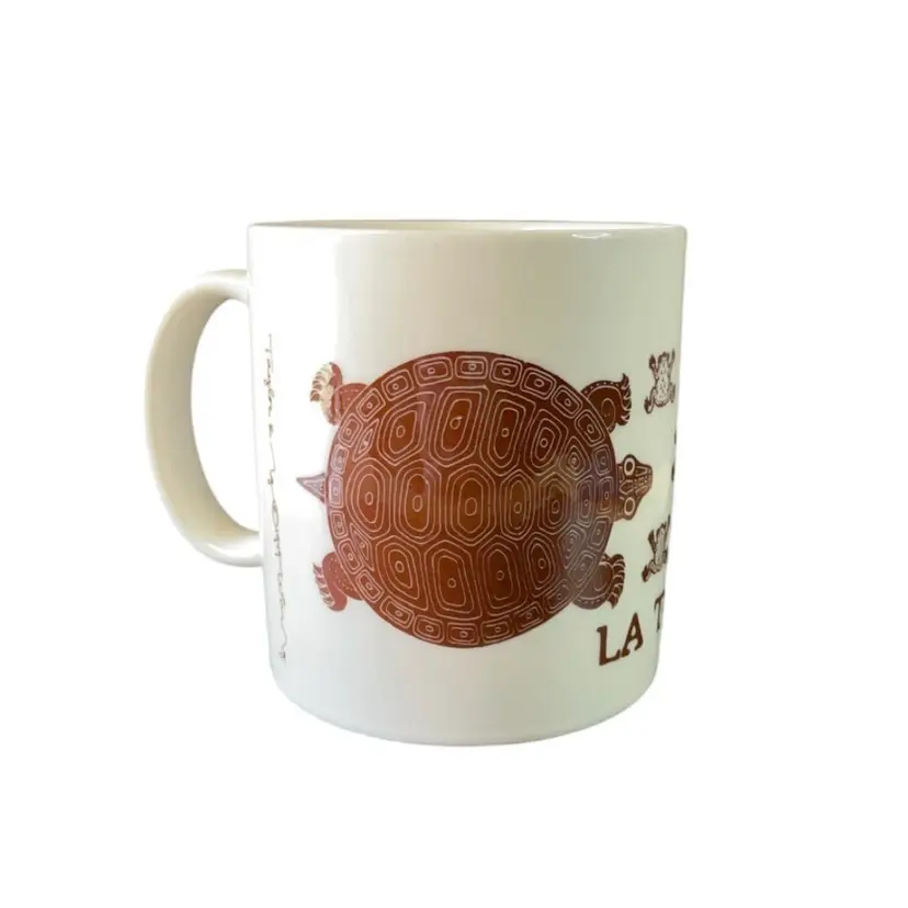 Taylor & Ng La Tortue Turtle Coffee Mug Cup VTG Brown Tortoises Drinkware