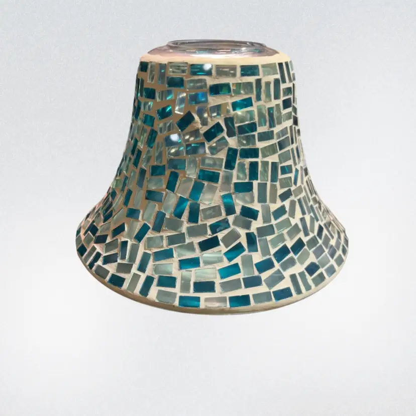 Yankee Candle, Mosaic, Glass Candle Lampshade Teal