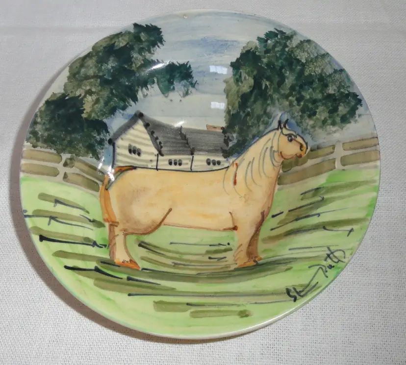 Signed Hand Painted Bowl ~ w/Horse Shetland Pony ~ England ~ for Colonial Williamsburg