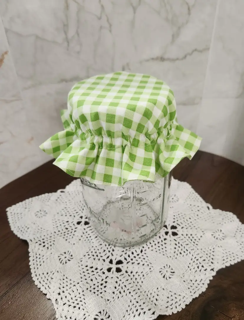 Green and White Mason Jar Lid Cover