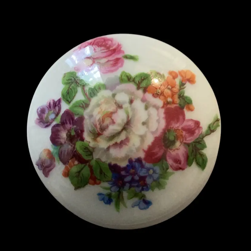 Vintage Limoges Le Roy Porcelain Trinket Or Powder Box