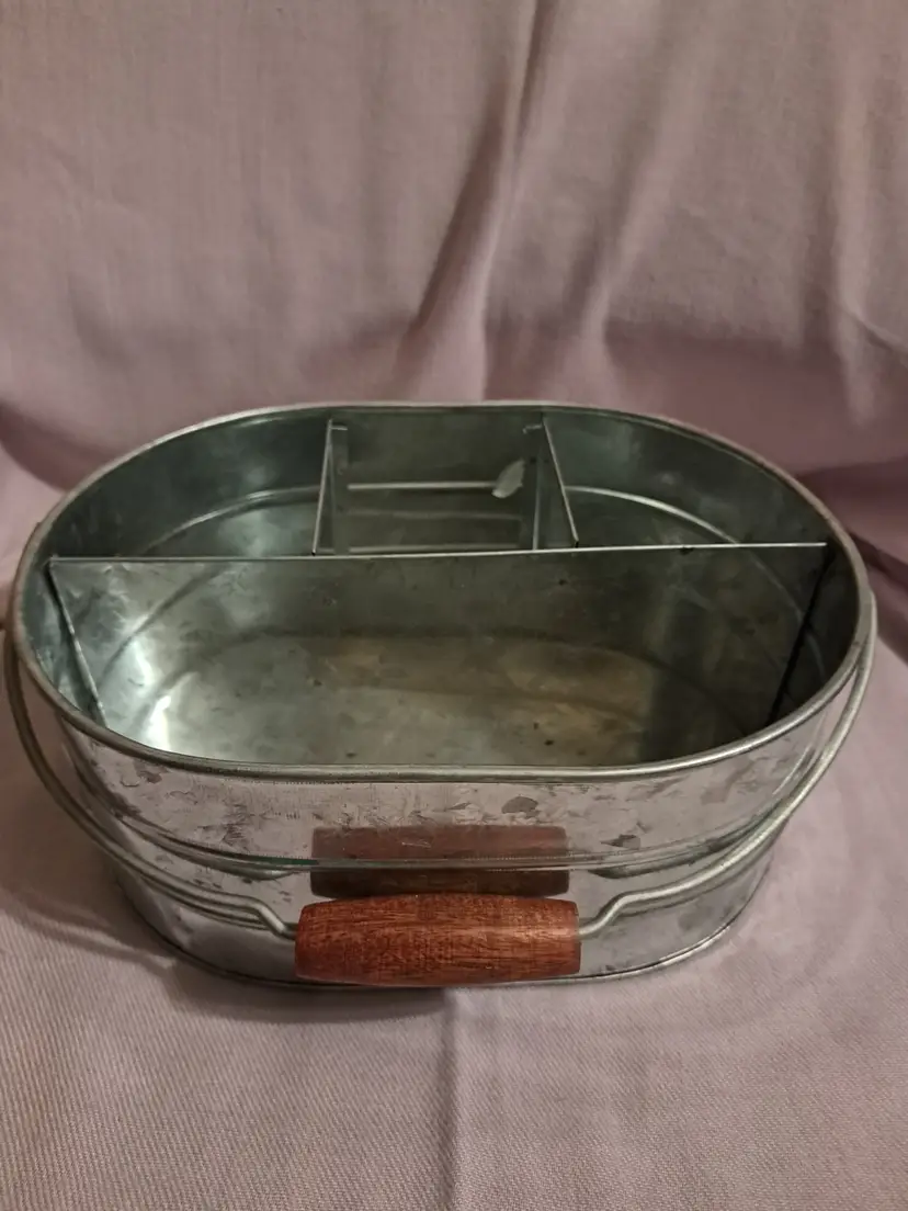 Galvanized Metal Utensil Bucket
