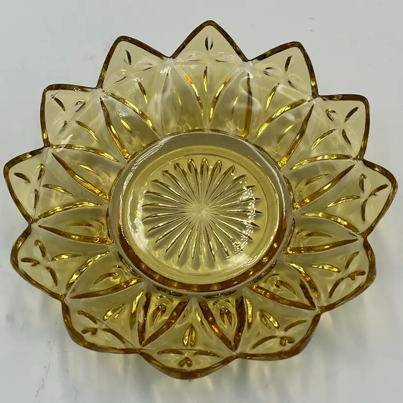 Federal Glass- Sunflower/ Starburst Berry Bowl/ Trinket Dish