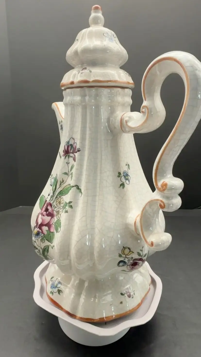 Huge 14” Wonderland Aesthetic Floral Majolica Server Tea/Coffee Pot *READ*
