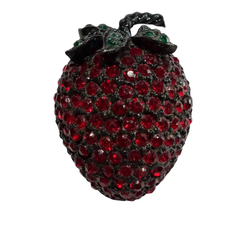 Lovely Weiss Strawberry Brooch 1 1/4”x 3/4”