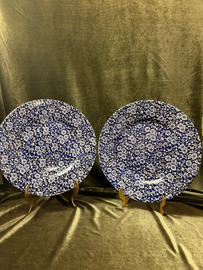 Set of 2 Victorian Calico by Queen's 10.5” Dinner plates
