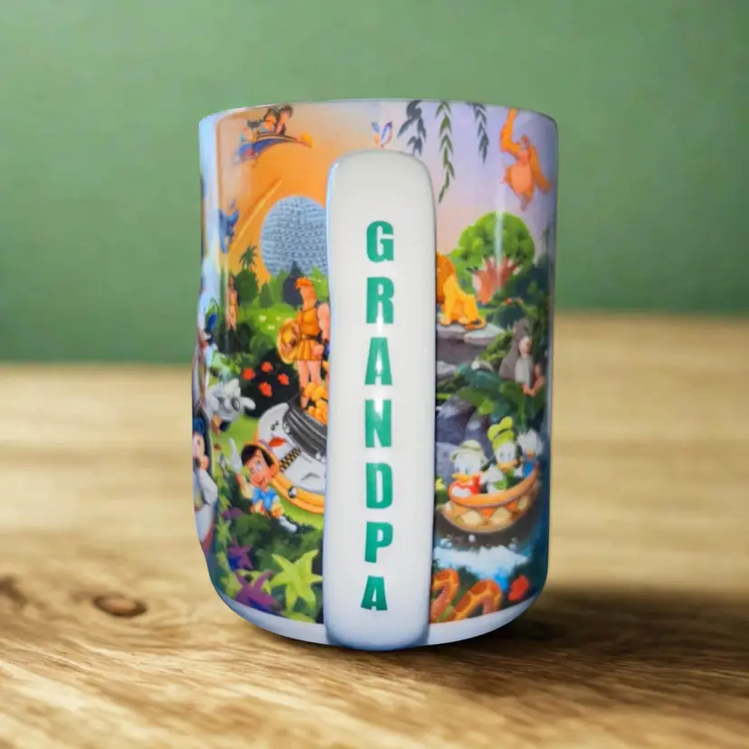 Disney World Grandpa Mug Personalized Disney Parks Coffee Cup Mickey Mouse Monorail Castle EPCOT Souvenir Collectible Gift for Grandfather