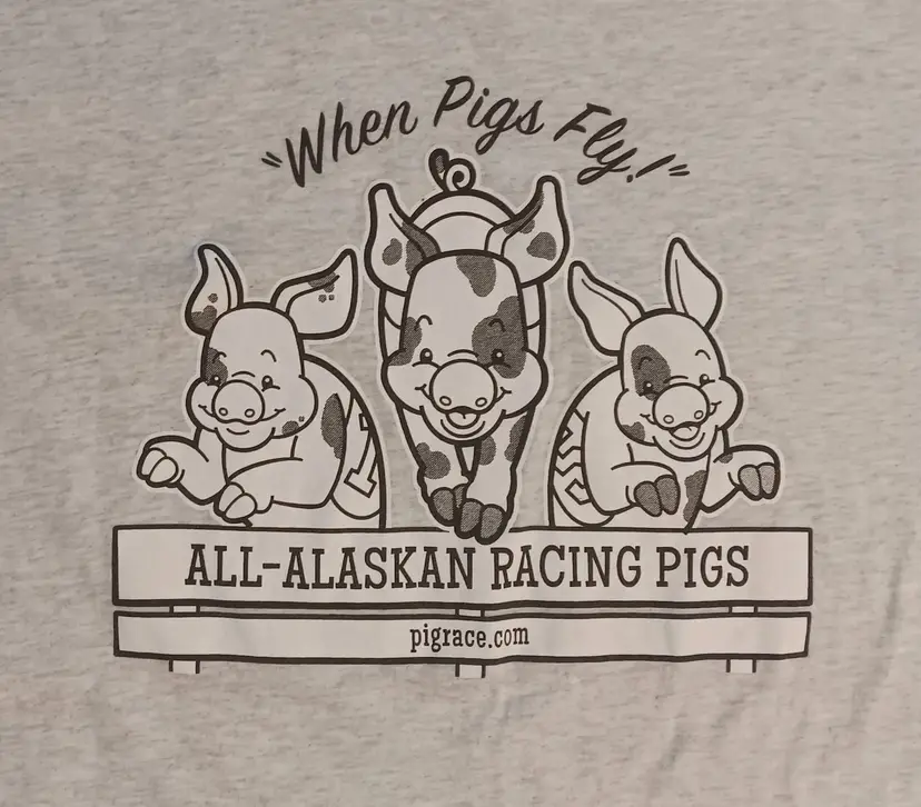 Alaska Pig Racing t-shirt animal print funny nascar chevy ford farm