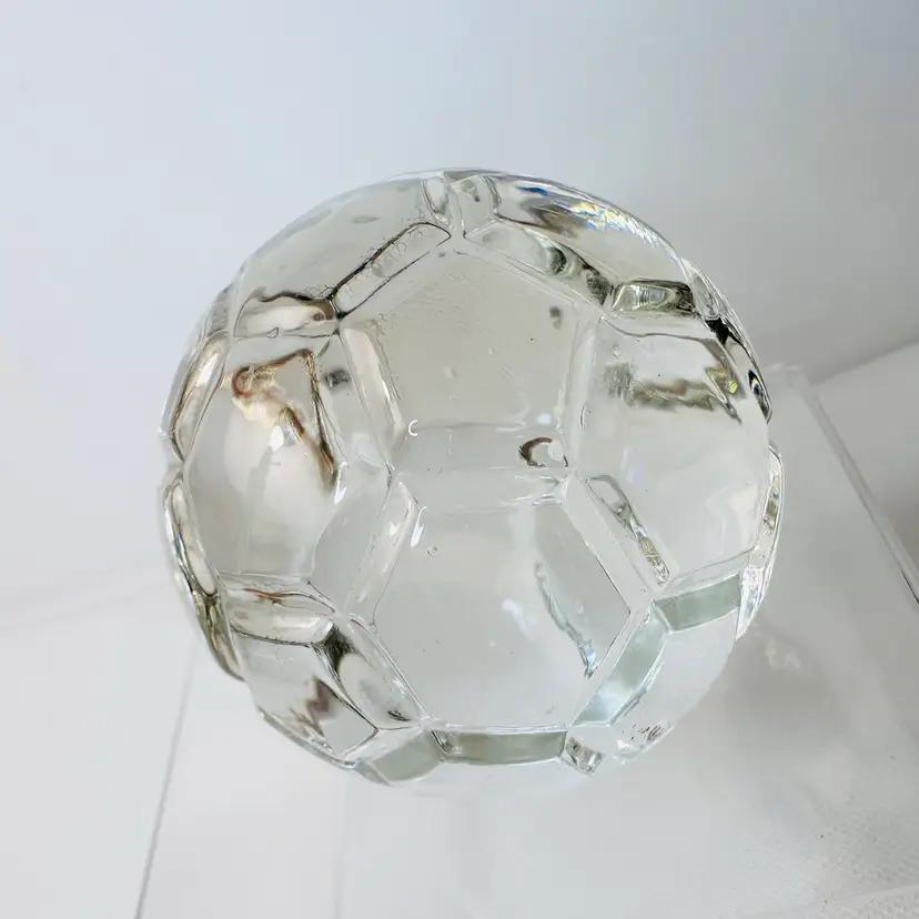 2.5 Inch Clear Glass Soccer Ball Paperweight