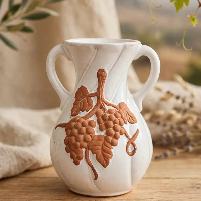 Terracotta Grape Vase.