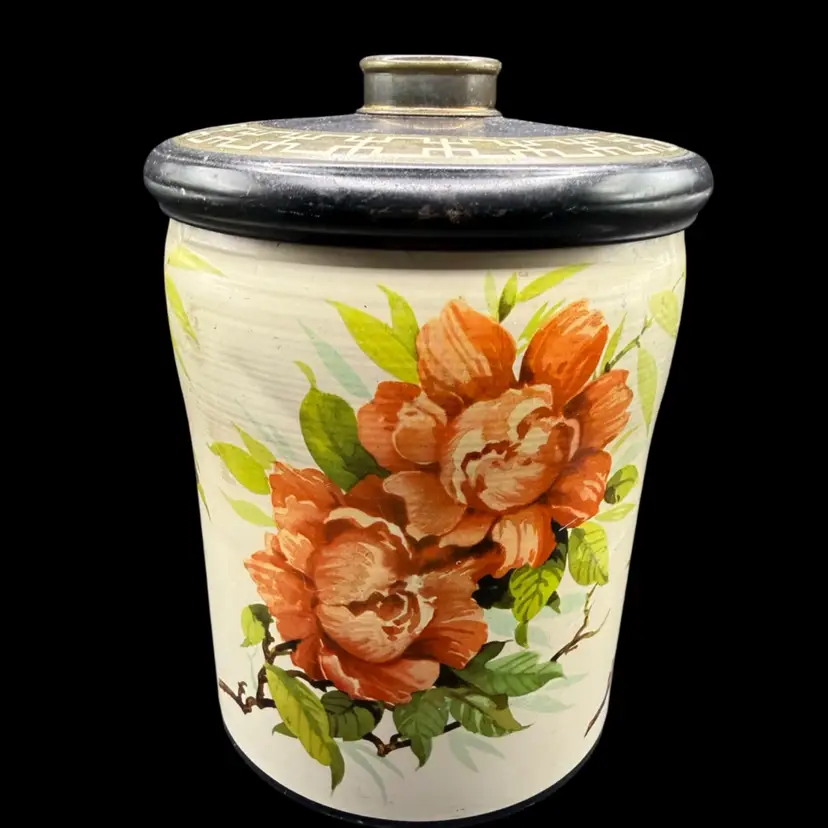 Bury Candy Confection Tin Flower Design Cottage Core