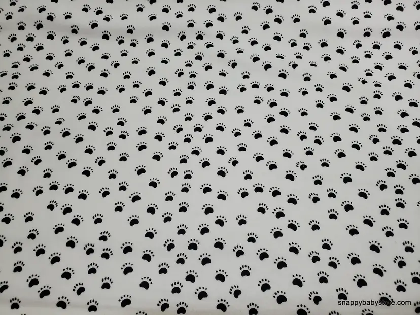 Camping Paw Prints Flannel Fabric Remnant - 100% Cotton - Choose Size - Soft Craft & Quilting Fabric