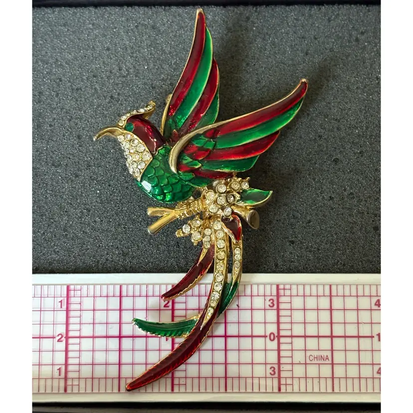 Vintage Marcel Boucher style Bird of Paradise brooch.