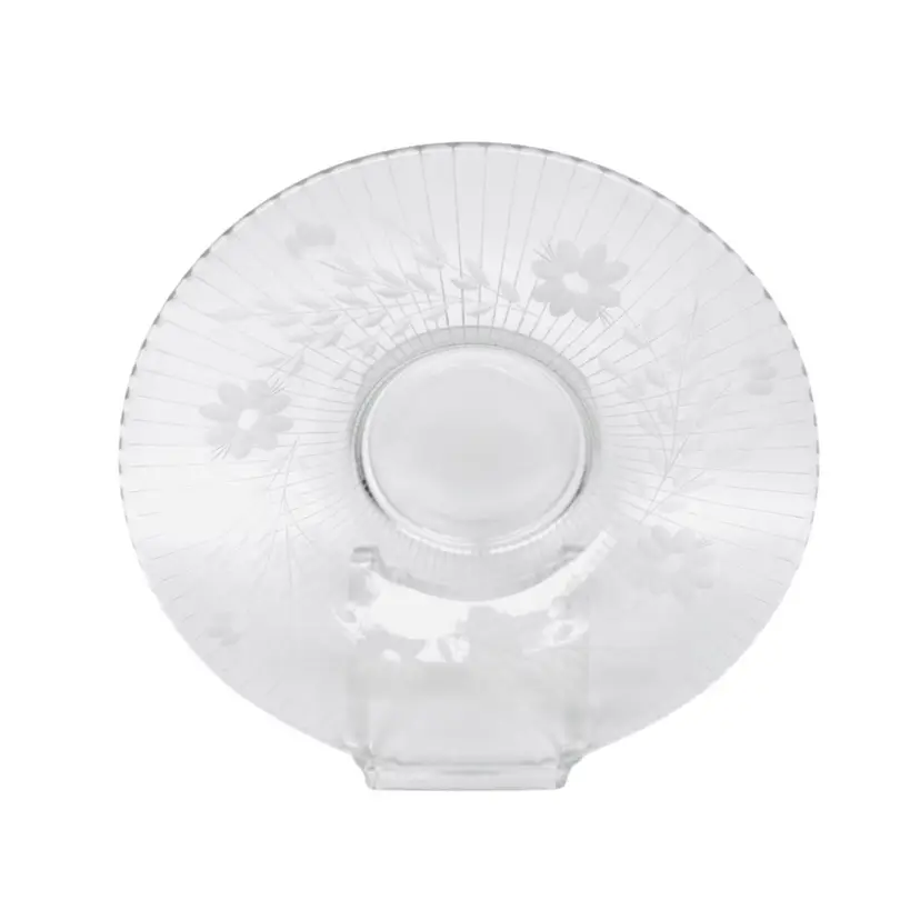 #405- Vintage Glass Serving Plate Deco Style Console Dish