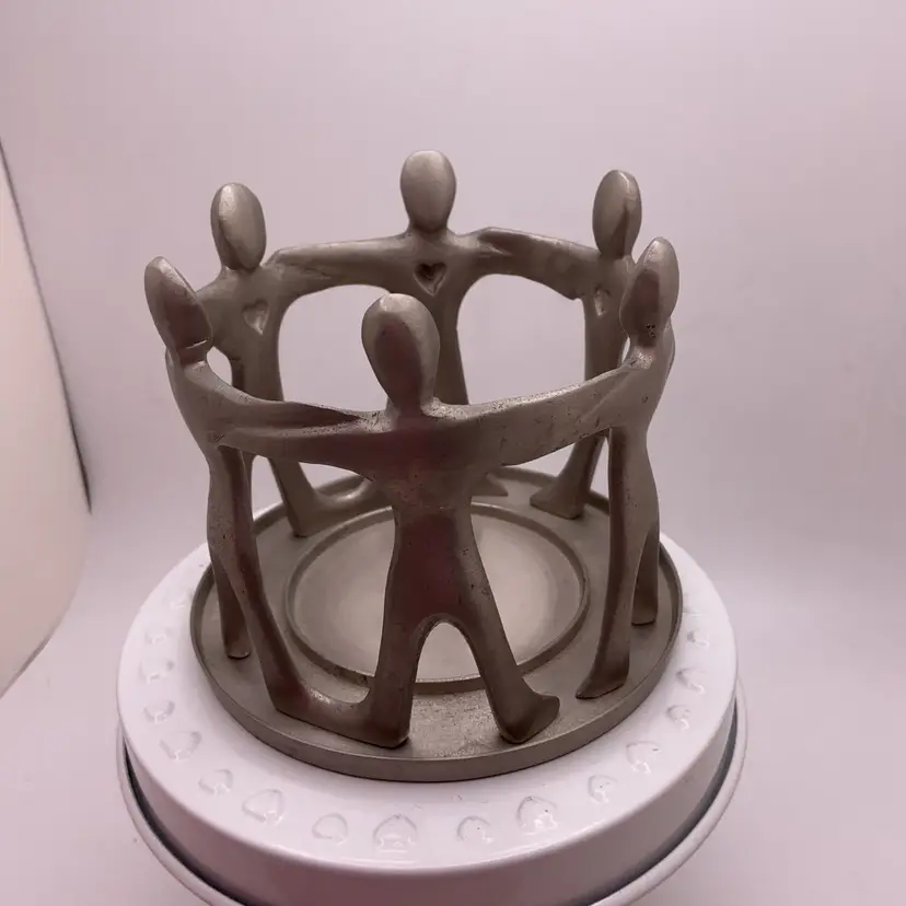 POW4 Metal 2-piece Circle of Friends Candle Holder or Paperweight Holder 3" x 3.25"