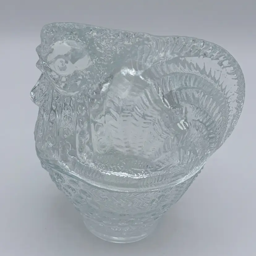 Vintage Glass Hen on Basket Lidded Egg Cup Or Trinket Box