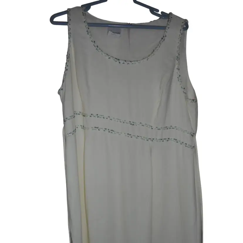 Sleeveless Maternite Cream Green Floral Size XL tie back Maternity dress zip back