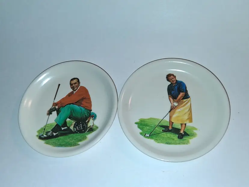 1960s Vintage Wilson Melamine Golf Coasters Set of 2