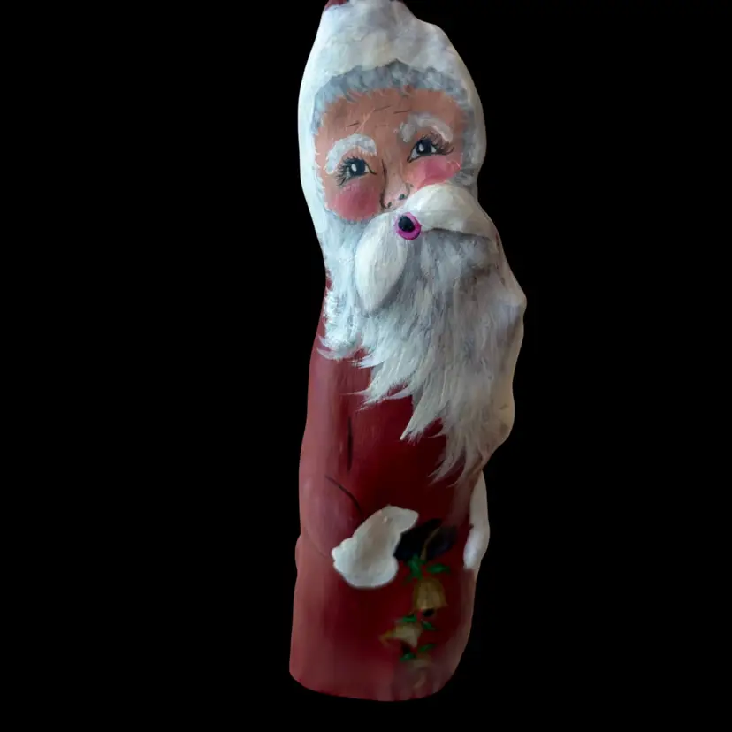 Wood 1996 Hand Carved Santa 11”