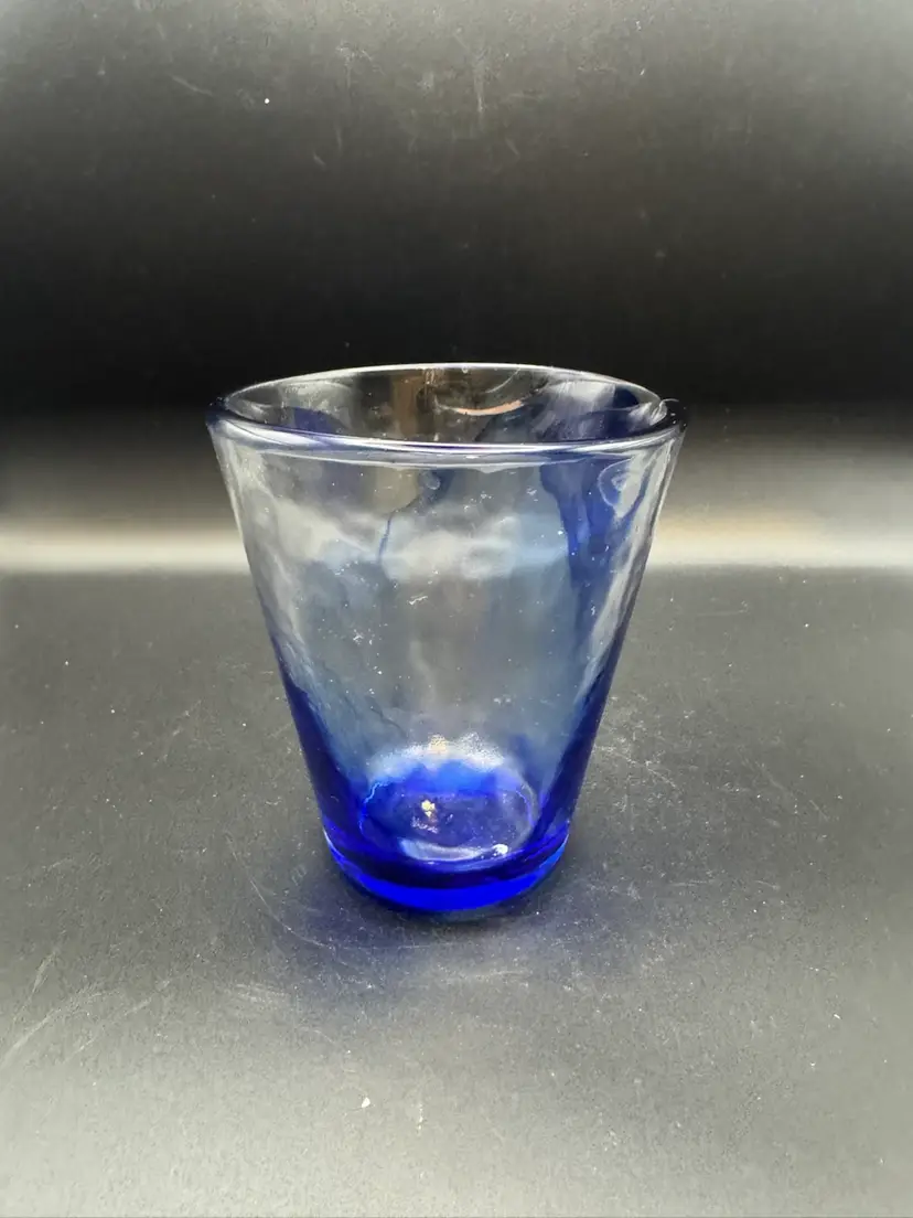 Bormioli Rocco Murano cobalt blue swirl tumbler