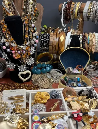 Everything Starts At $1.00.  Costume Brooches, Bracelets, Rings, Earrings And Necklaces 