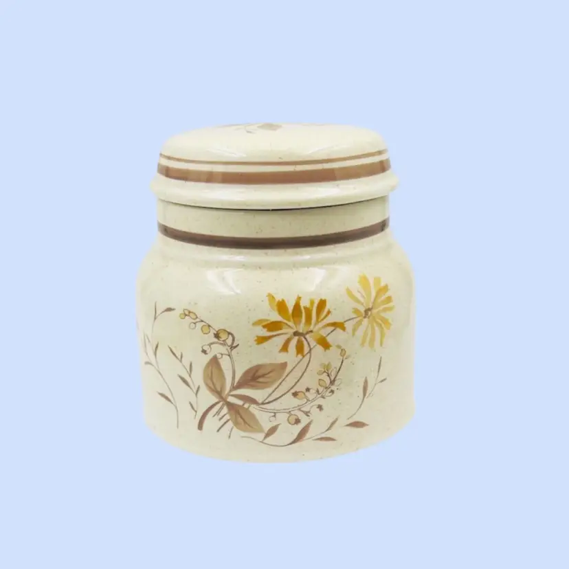 #198– Lidded Sugar Bowl Canister Stoneware By Royal Doulton England 1975