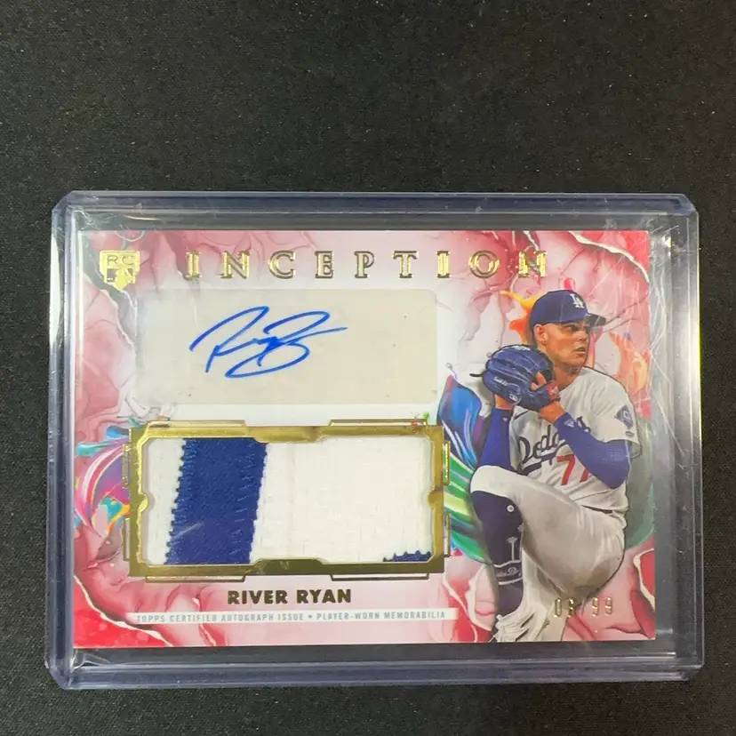 River Ryan 2025 Topps Inception Autograph Patch RC Red /99 Detroit Tigers