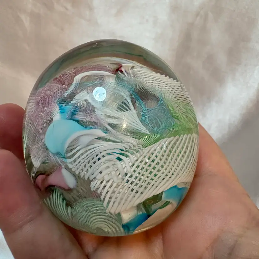 Murano Art glass paperweight as is, has bruise