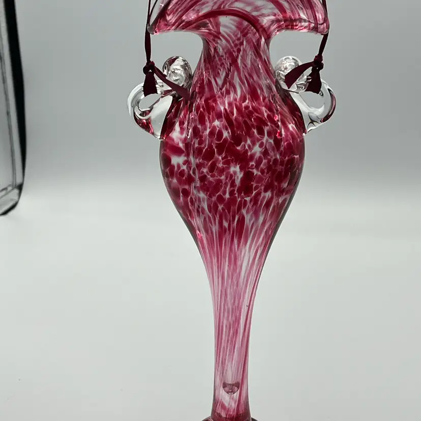 Hand-Blown Art Glass Hanging Vase