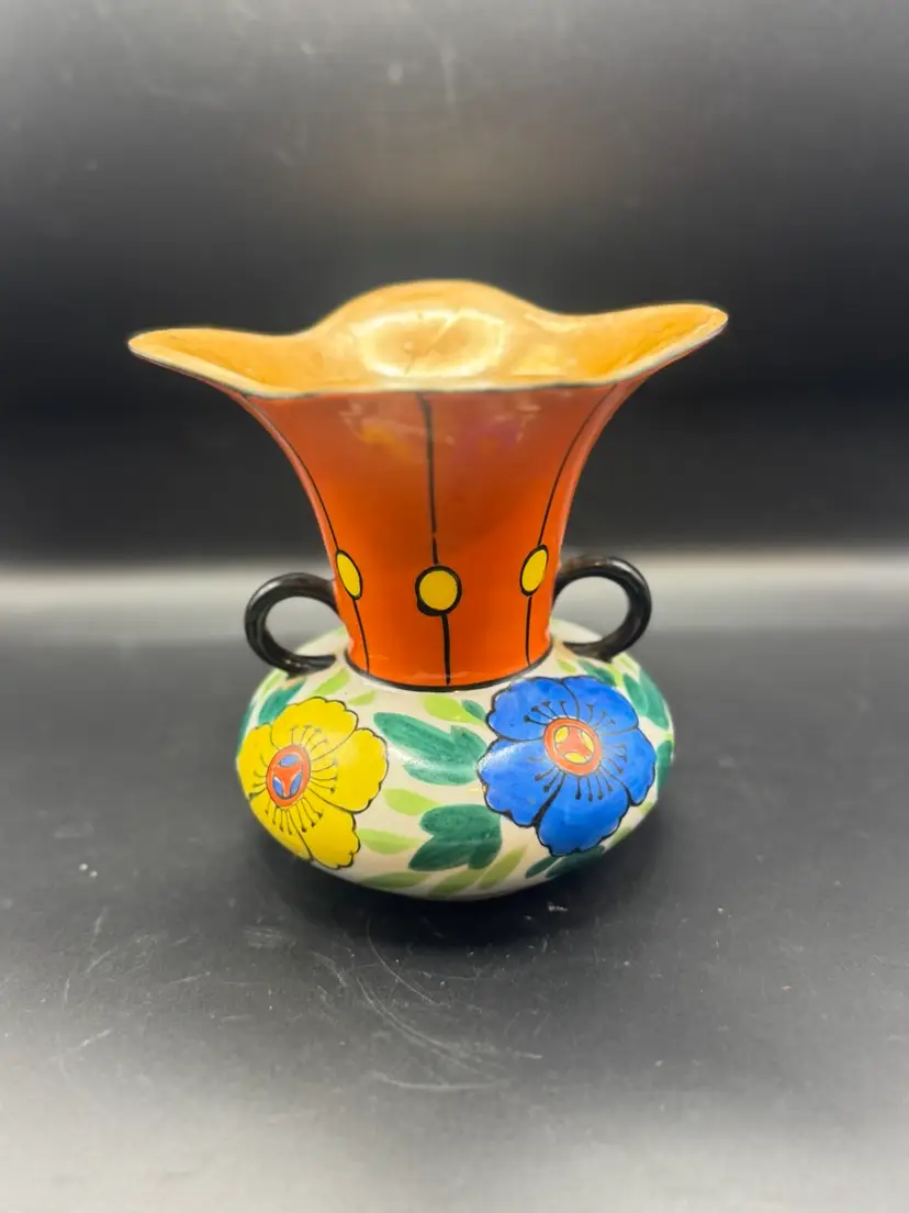Vintage Hand Painted Lusterware Vase Made In Japan 5.5”