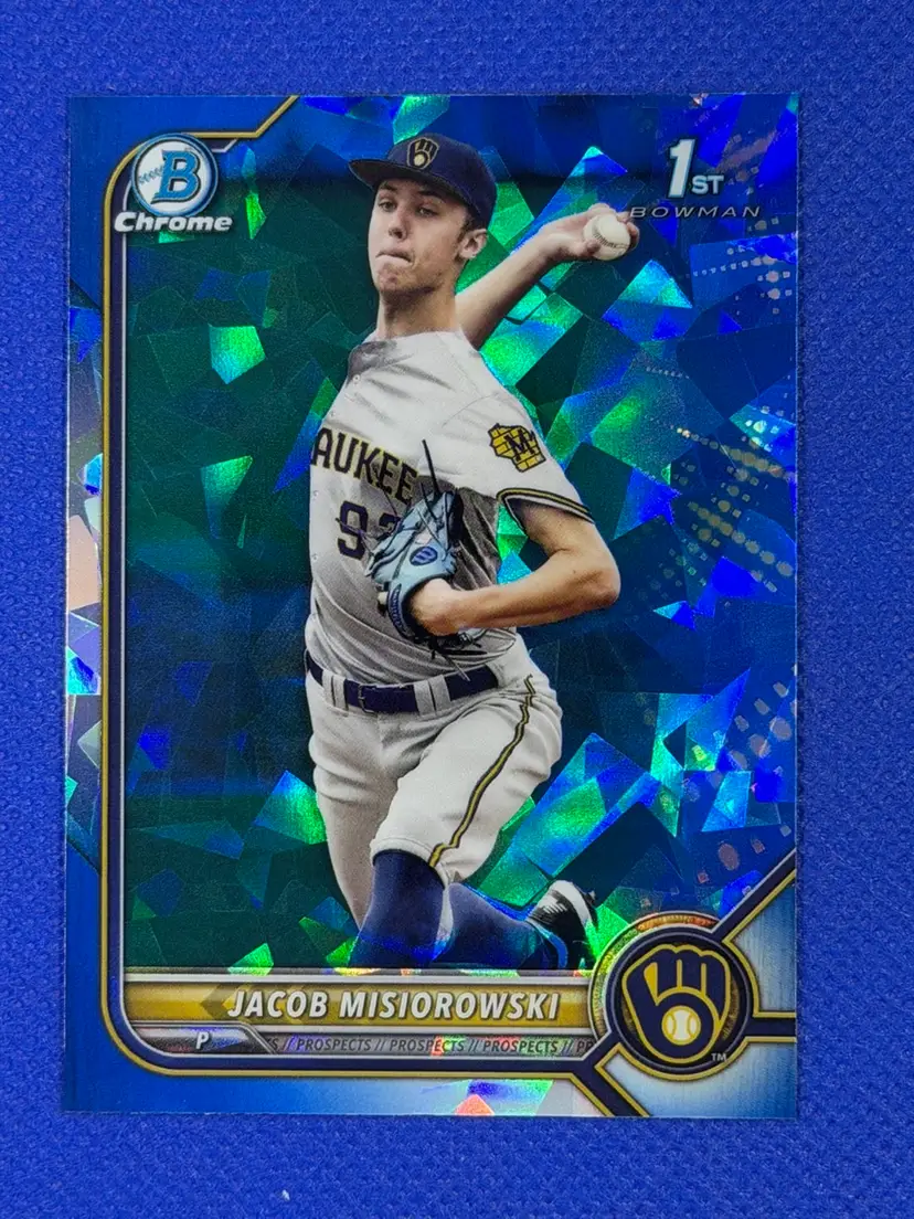 Jacob Misiorowski Bowman Chrome Sapphire 1st Bowman BDC-132 Milwaukee Brewers