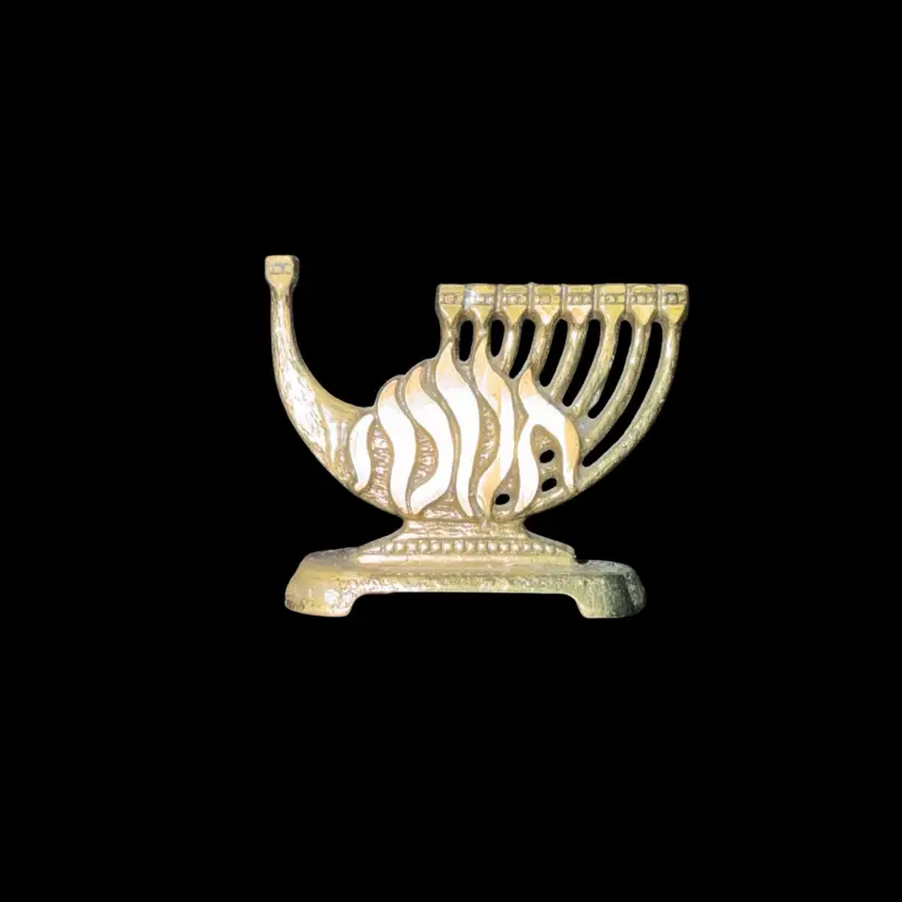 Hen Holon Israel Mini Brass Vintage Menorah