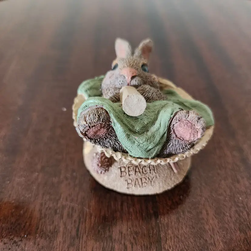 Bunny "Beach Baby" Figurine 2" x 2 1/2"