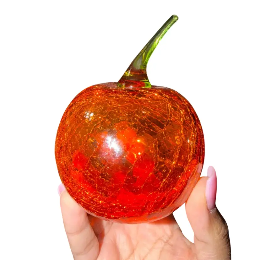 Vintage Crackle Glass Orange