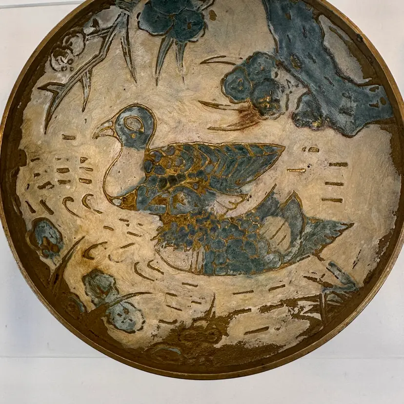 #01 Vintage Brass Duck & Ducklings Bowl