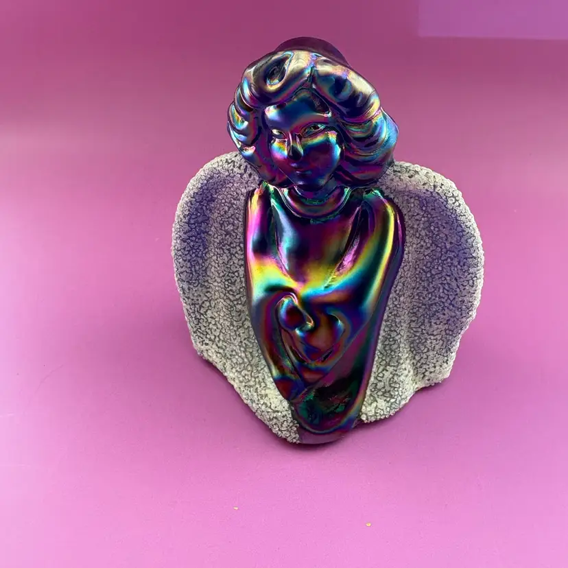 Fenton Iridescent Carnival Art Glass Guardian Angel