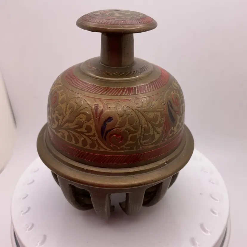 POW1 Decorative Brass Metal Bell 3.25” Heavy and Nice Ring