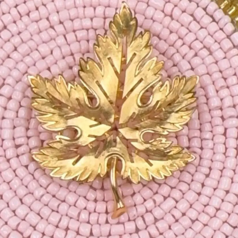 Vintage Trifari 1960S Maple Leaf Brooch Pin Gold Tone With Makers, Mark
