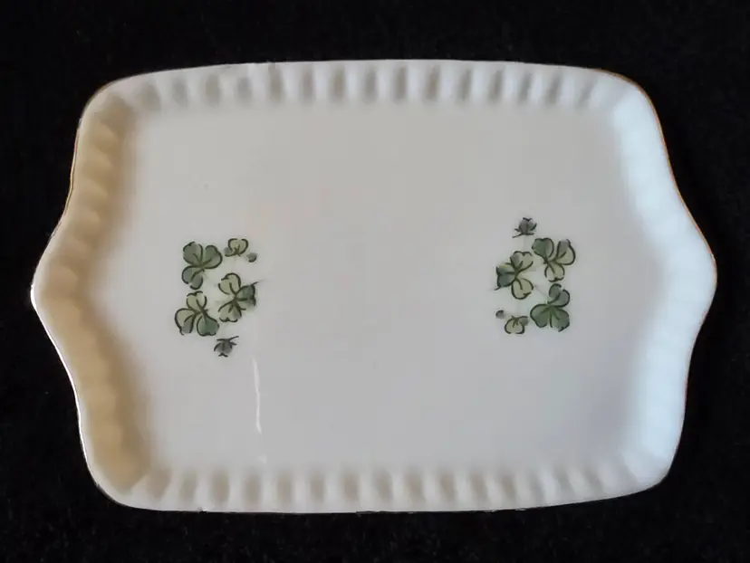 ☀️ Vintage Lefton Shamrock Trinket Dish