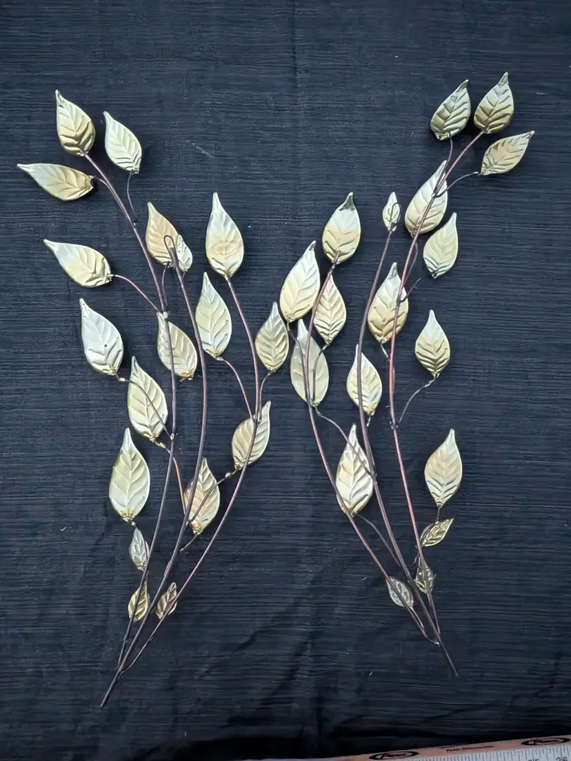 Brass & Copper Large Leaf Wall Decor Leaves on Branches