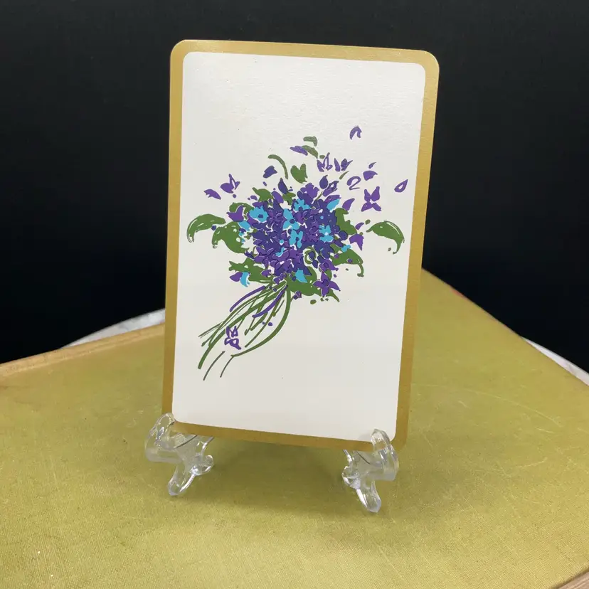Vintage Single Swap Card Floral Bouquet