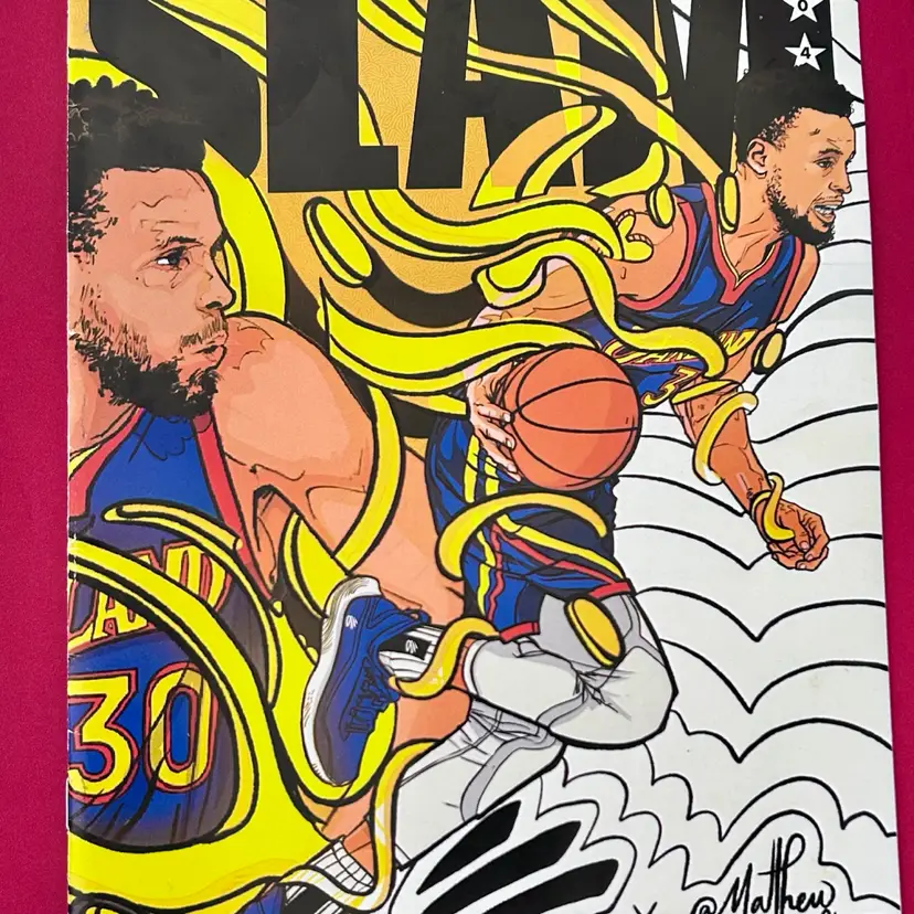 🏀2021 Steph Curry Slam Mini Mag Insert March/April Matthew Clayburn Warriors