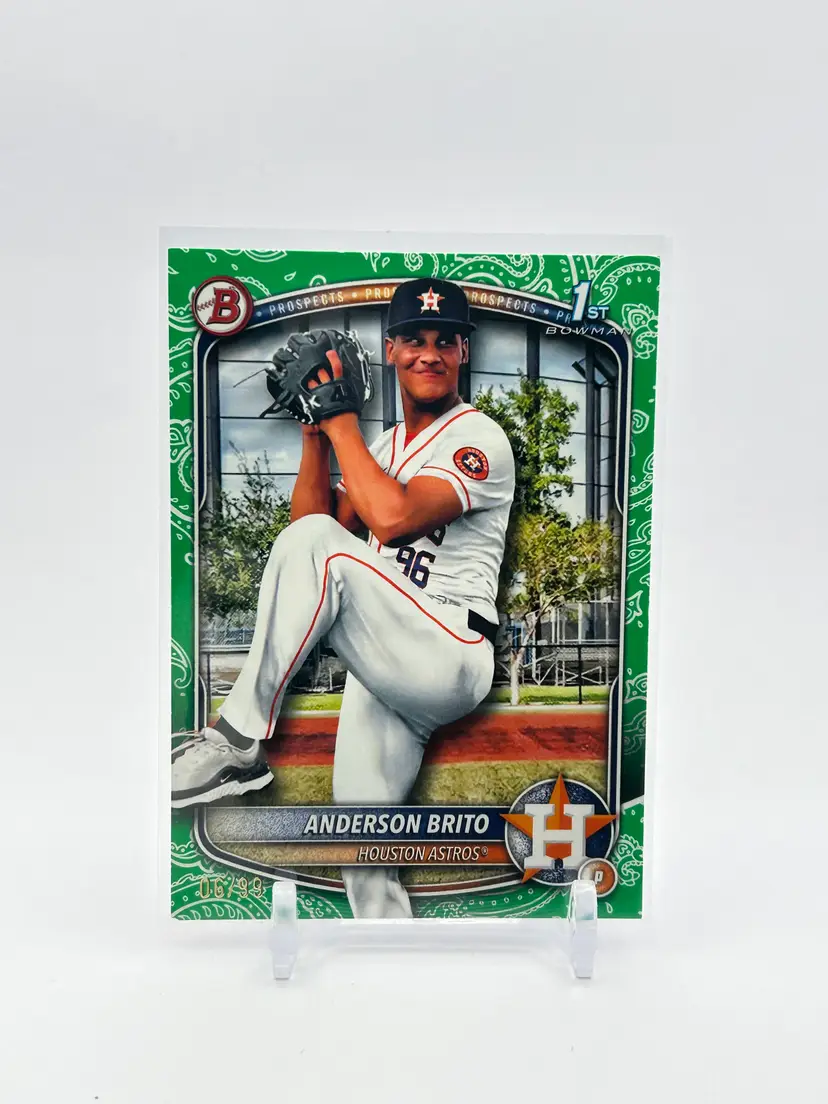 BC14 - Anderson Brito 2025 Bowman Paper Pattern Border 1st /99 - Tampa Bay Rays