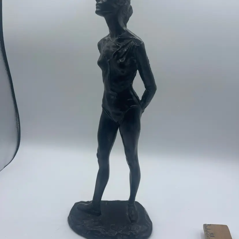 Tony Cipriano Black Resin Ballerina  Figurine Sculpture 14" Signed