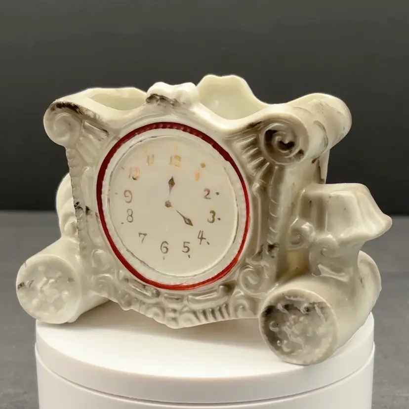 Japan Ceramic Faux Clock Planter/Vase | Vintage