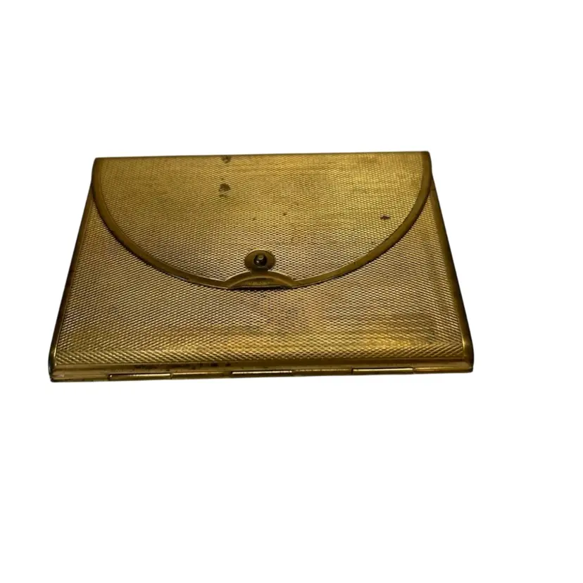 Vintage “Coty” Golden Envelope Compact Gold Toned Metal Some Wear Mirror Included 3 1/2x2 1/2