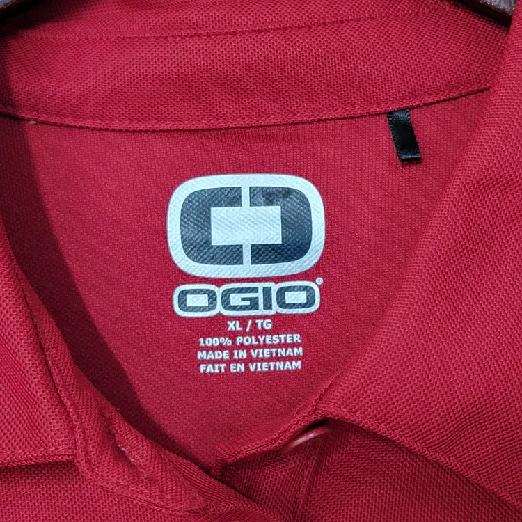 OGIO Womens Red Polo Shirt XL Short Sleeve NIM Embroidered Logo Golf Performance