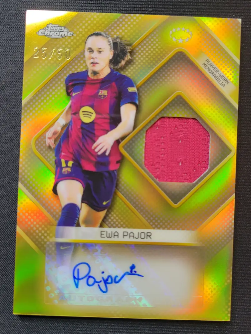 2025-26 Topps Chrome UWCL - Ewa Pajor Relic /50 gold